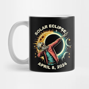 Dabbing Skeleton Total Solar Eclipse 2024 wearing Glasses Mug